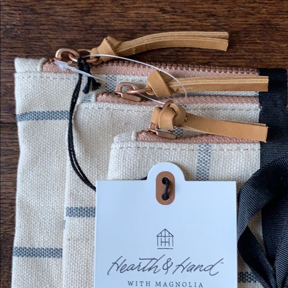 NWT Hearth & Hand Three-Piece Canvas Travel Cases - Picture 4 of 8
